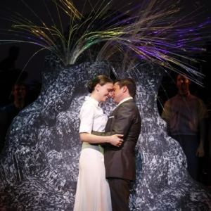 Sutton Foster and Raul Esparza in <i></noscript>Anyone Can Whistle</i>“><figcaption> <span class=
